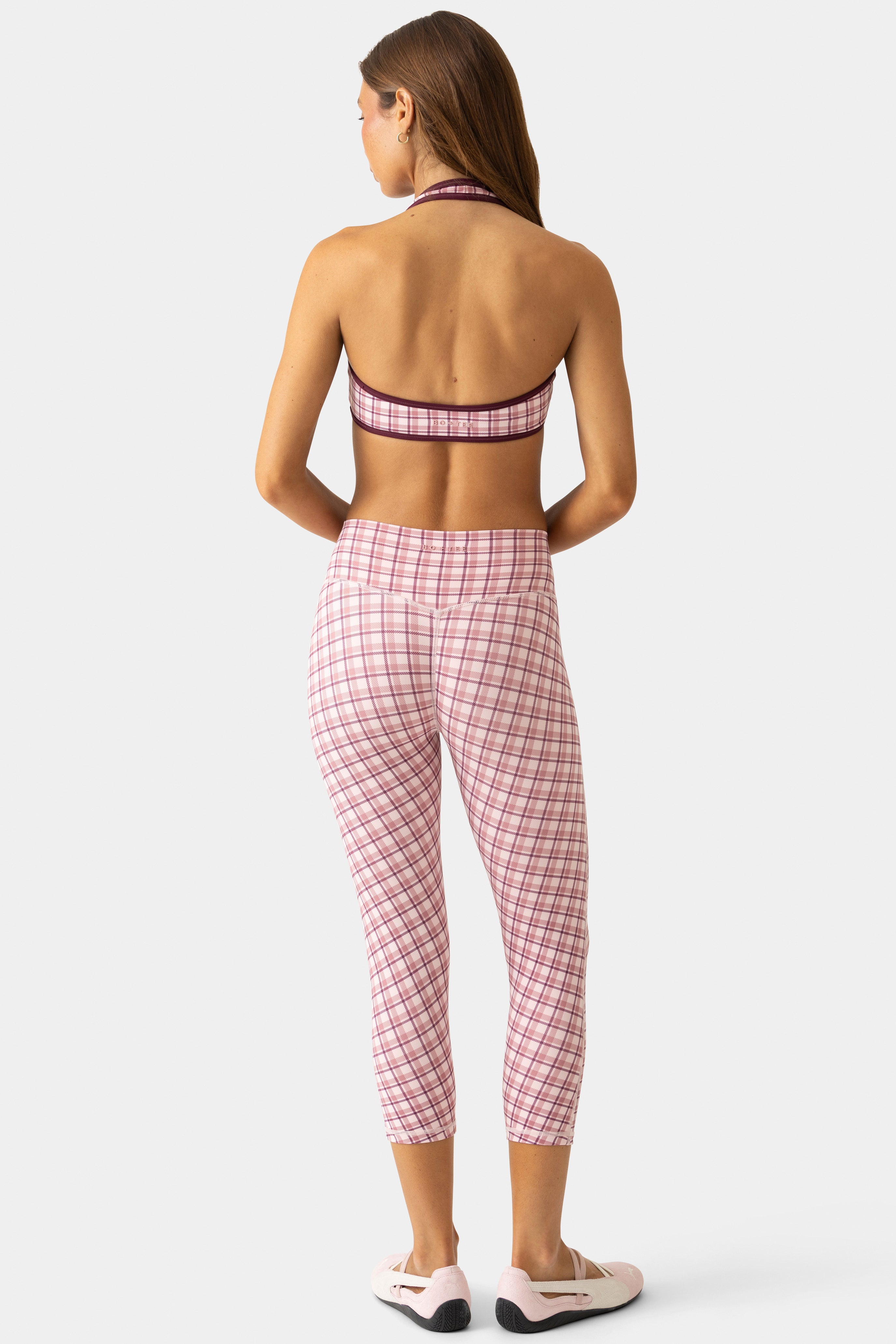 Oh Polly Bo+Tee Legging Corsaire Berry Plaid - Taille haute