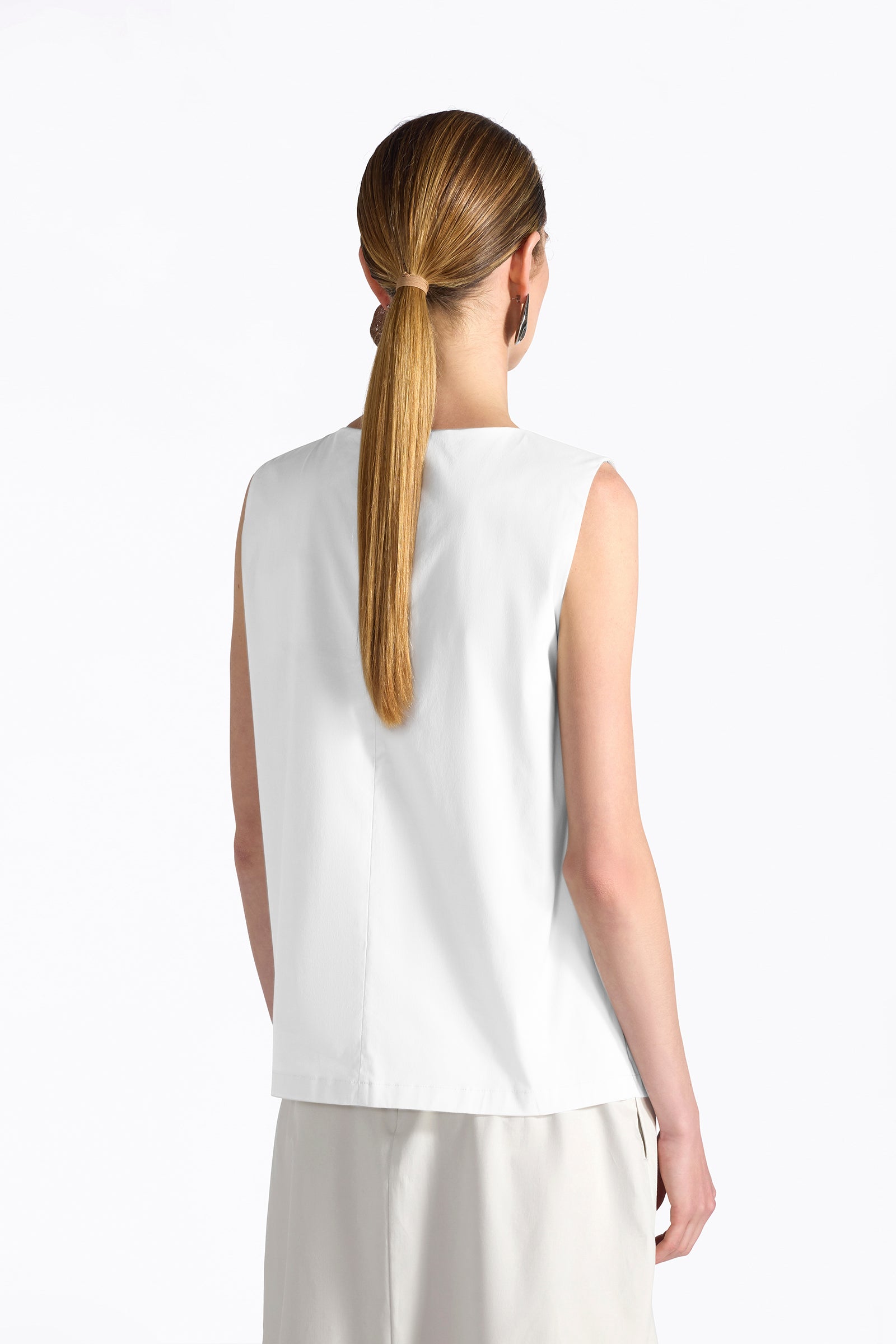 Liviana Conti Ariel chemisier femme luna sans manches drapé