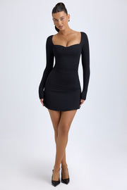 Oh Polly Alvie robe mini noire modal ligne A