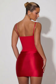 Oh Polly Dresses Lovella 11938 robe courte rouge corset