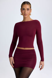 Oh Polly Elli top bordeaux col haut dos nu modal