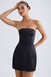 Oh Polly Haisley Robe Bustier Noire Satin Corset