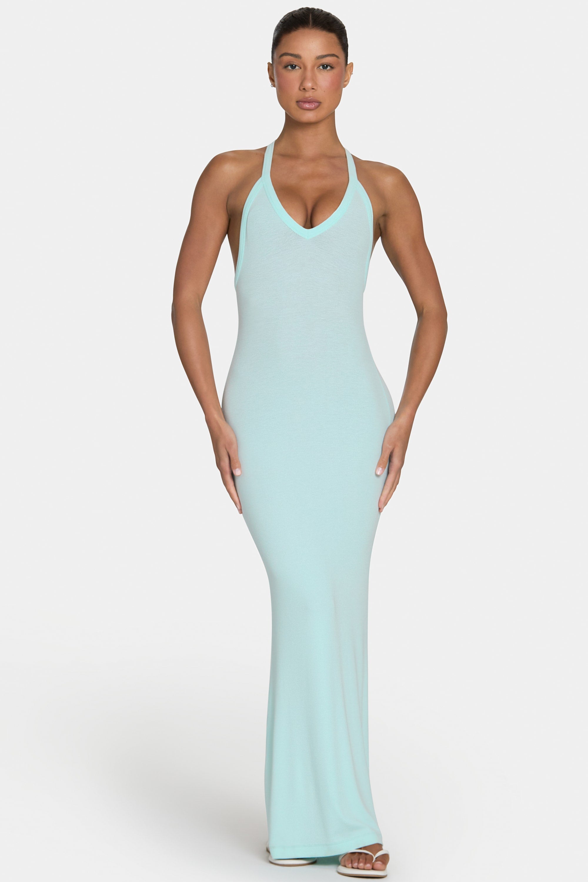 Oh Polly ButterCloud robe maxi menthe moulante stretch