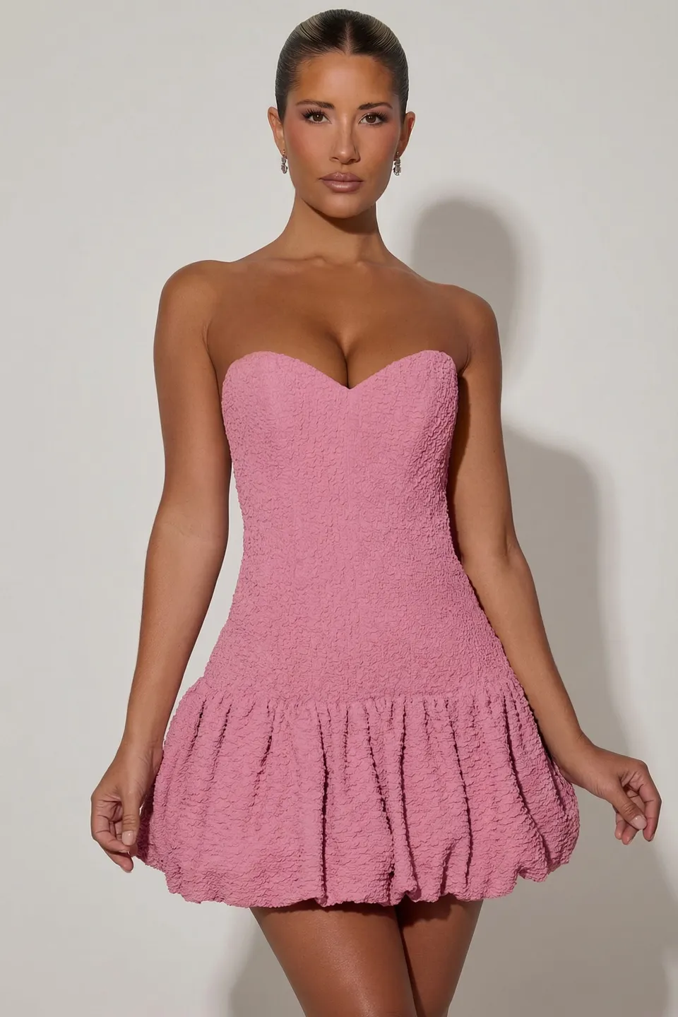 Oh Polly Dresses Lavinia robe corset Dusty Pink bubble
