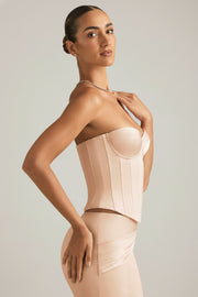 Oh Polly Araminta 11361 Top Corset Satin Beige Gold