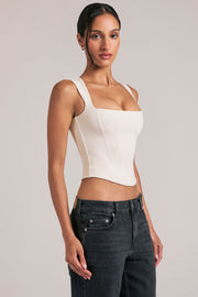 Oh Polly Vivee 15439 top ivoire col carré modal