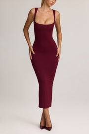 Oh Polly Ainslee 5617 robe midi bordeaux moulante modal