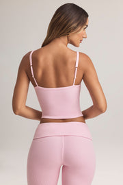 Oh Polly Lai caraco col carré rose pastel en modal
