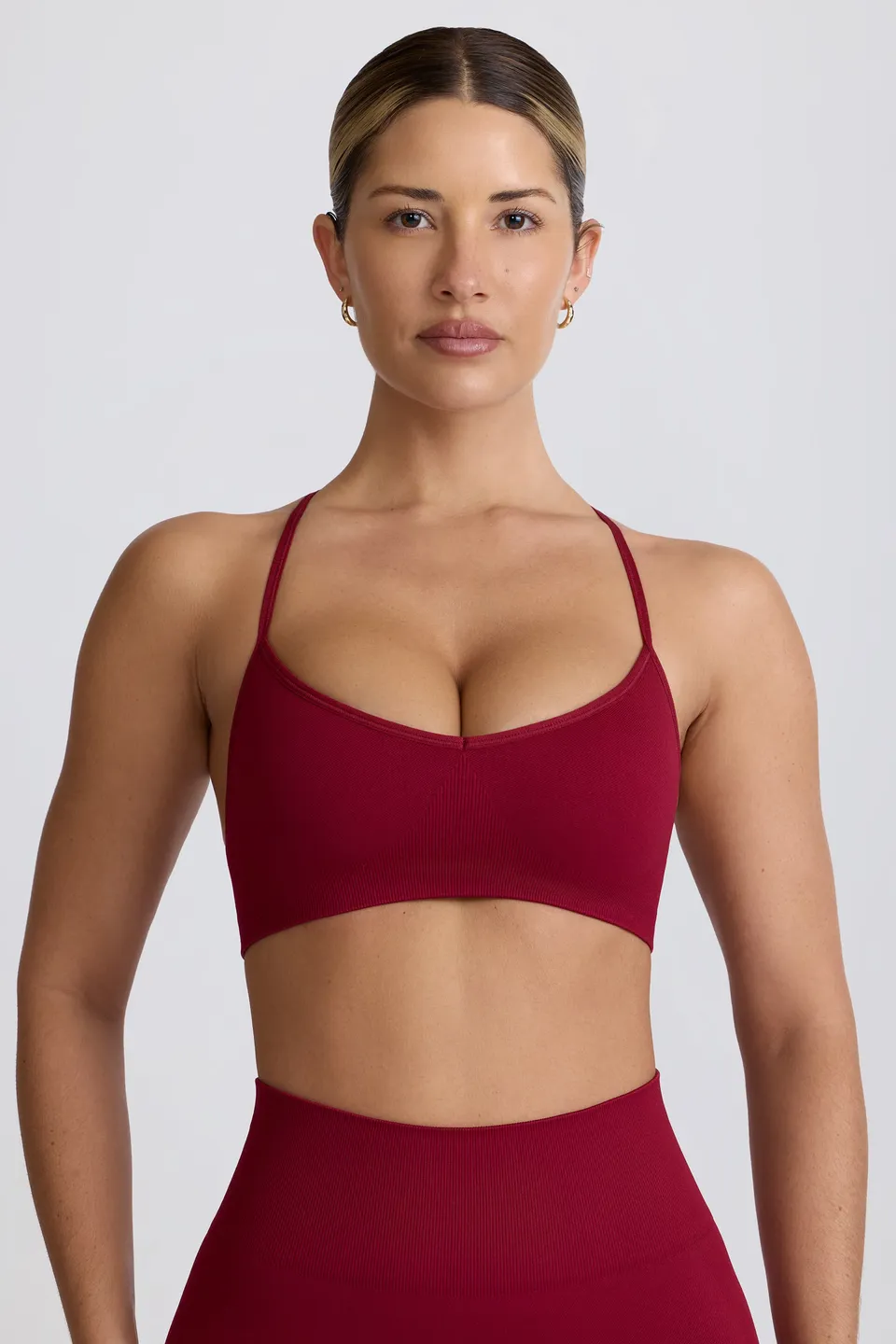 Oh Polly Super Sculpt BT2100 brassière sport bordeaux sans coutures