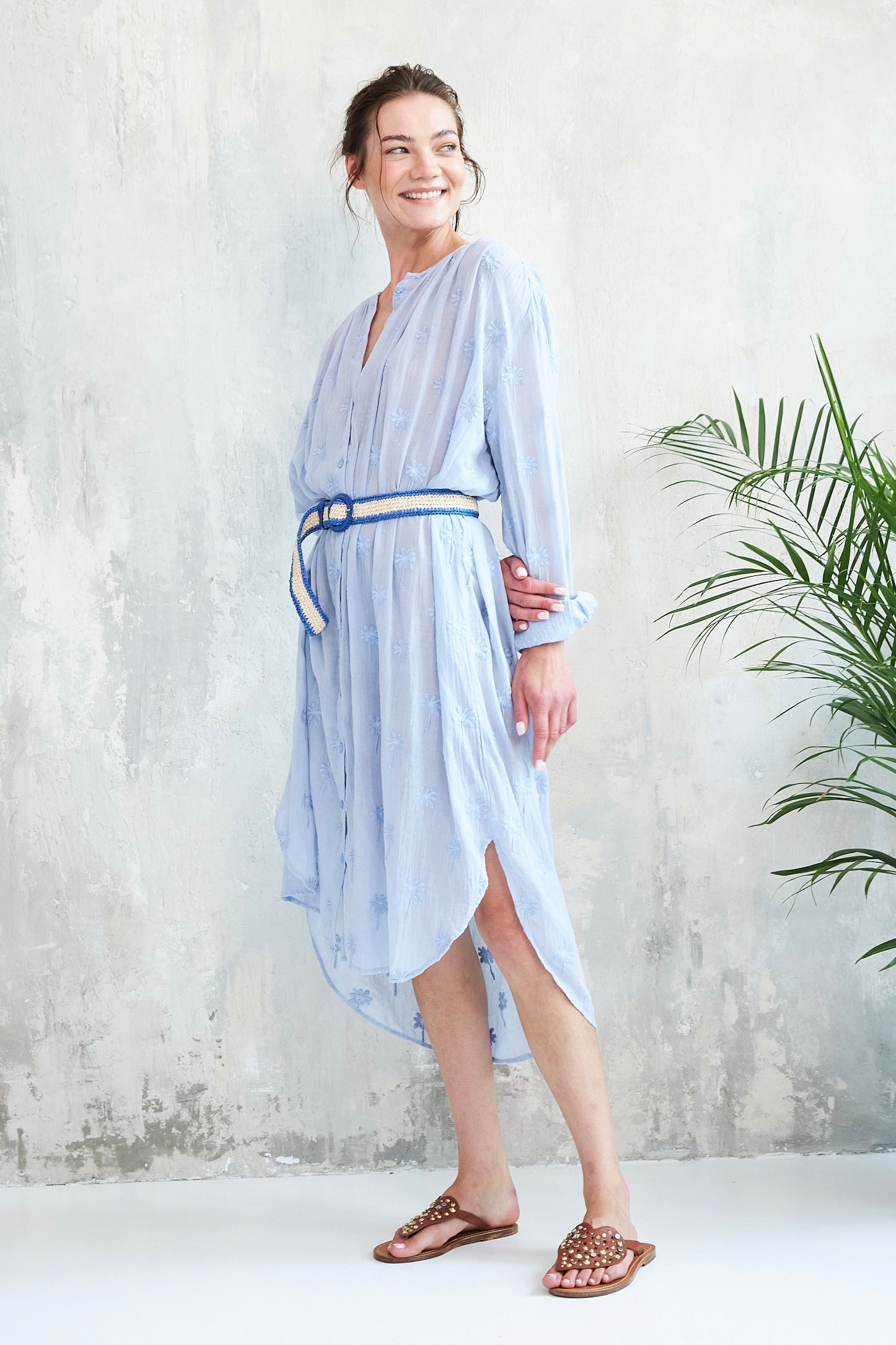 Chicosoleil Lolla robe bleue Bluish 100% coton