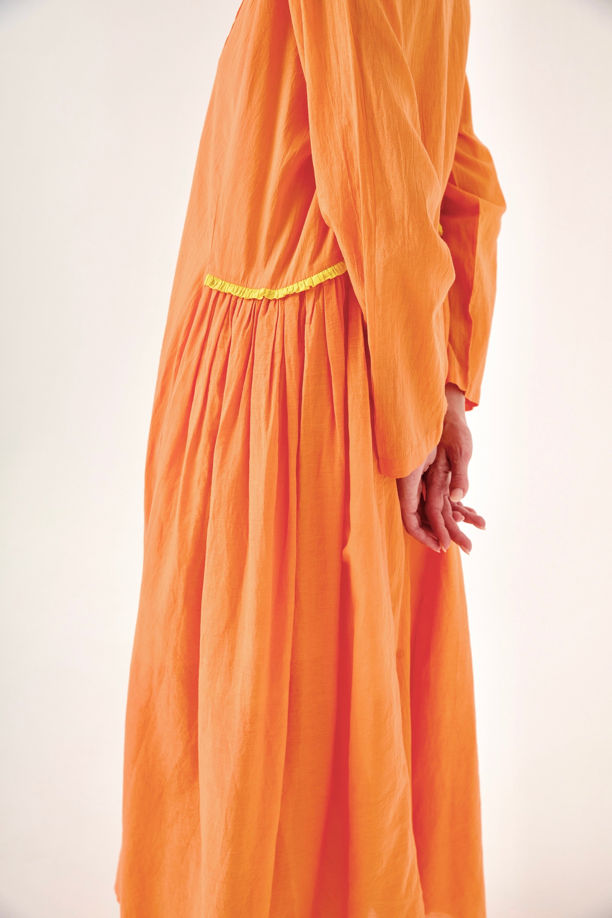 CHICOSOLEIL Zazie robe longue orange voile coton