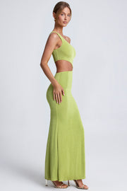 Oh Polly Dresses Rosalia 8616 robe longue olive une épaule