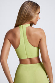 Oh Polly Cielo 9364 top bandeau olive vert choker