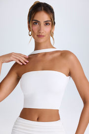 Oh Polly Tops 10335 haut bandeau blanc choker jersey