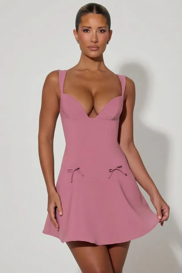 Oh Polly Janelle Robe Mini Rose Poudré Nœuds