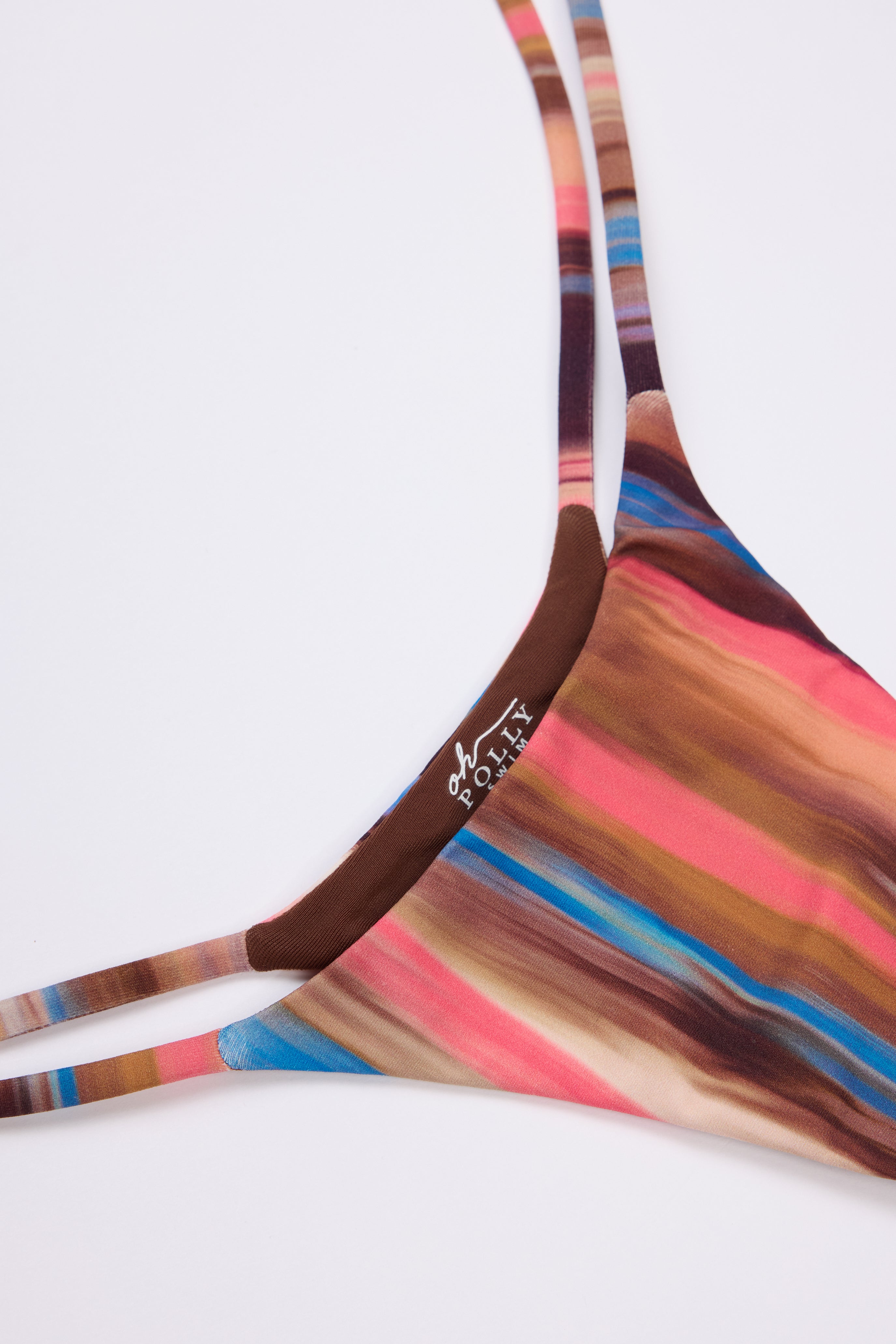Oh Polly Candie Bas de Bikini String Rayé à Nouer Taille S