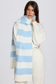 Oh Polly Bo+Tee BT2030 écharpe tricot bleu rayé