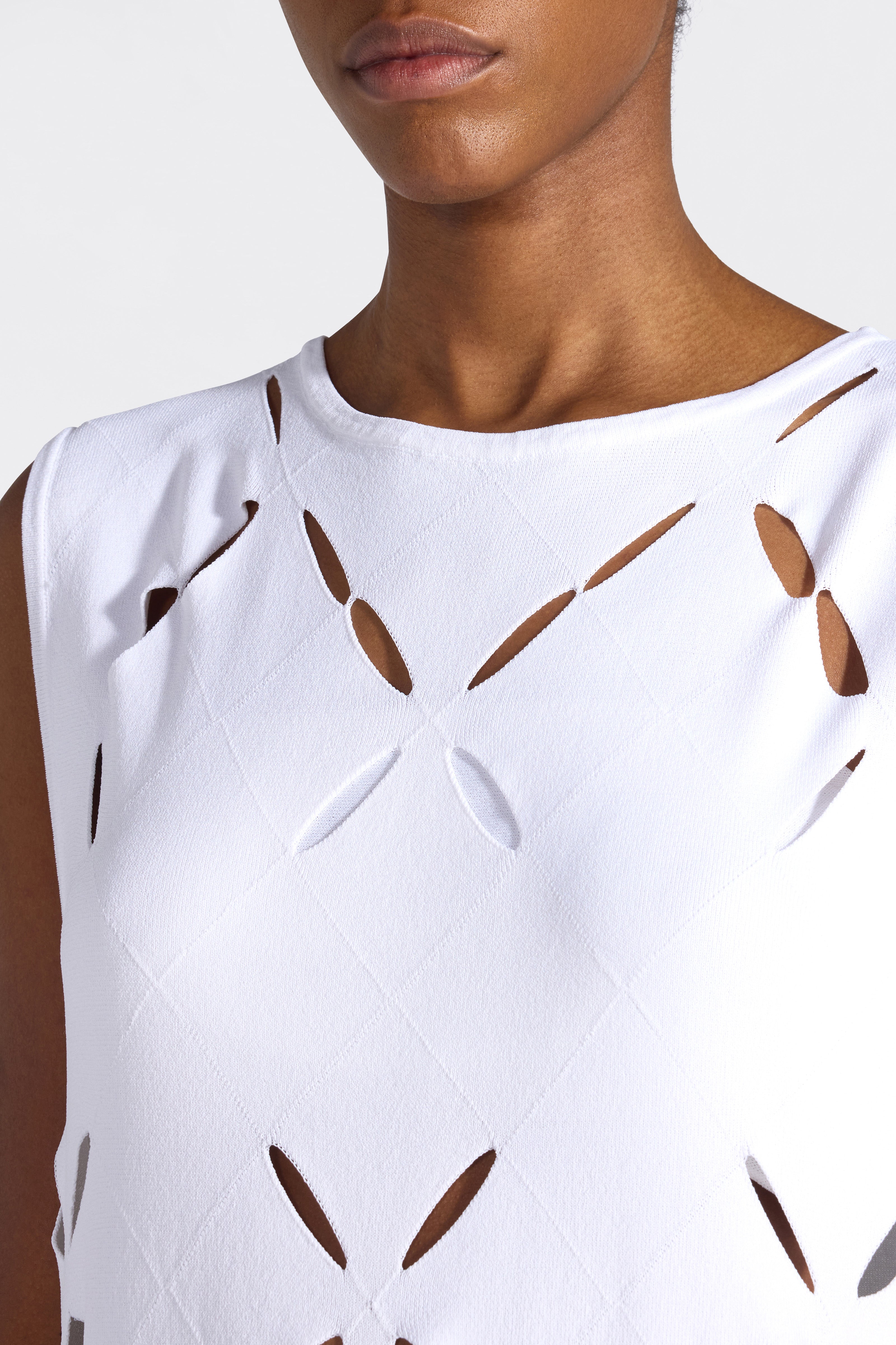 Liviana Conti Ruby robe midi blanche viscose ajourée