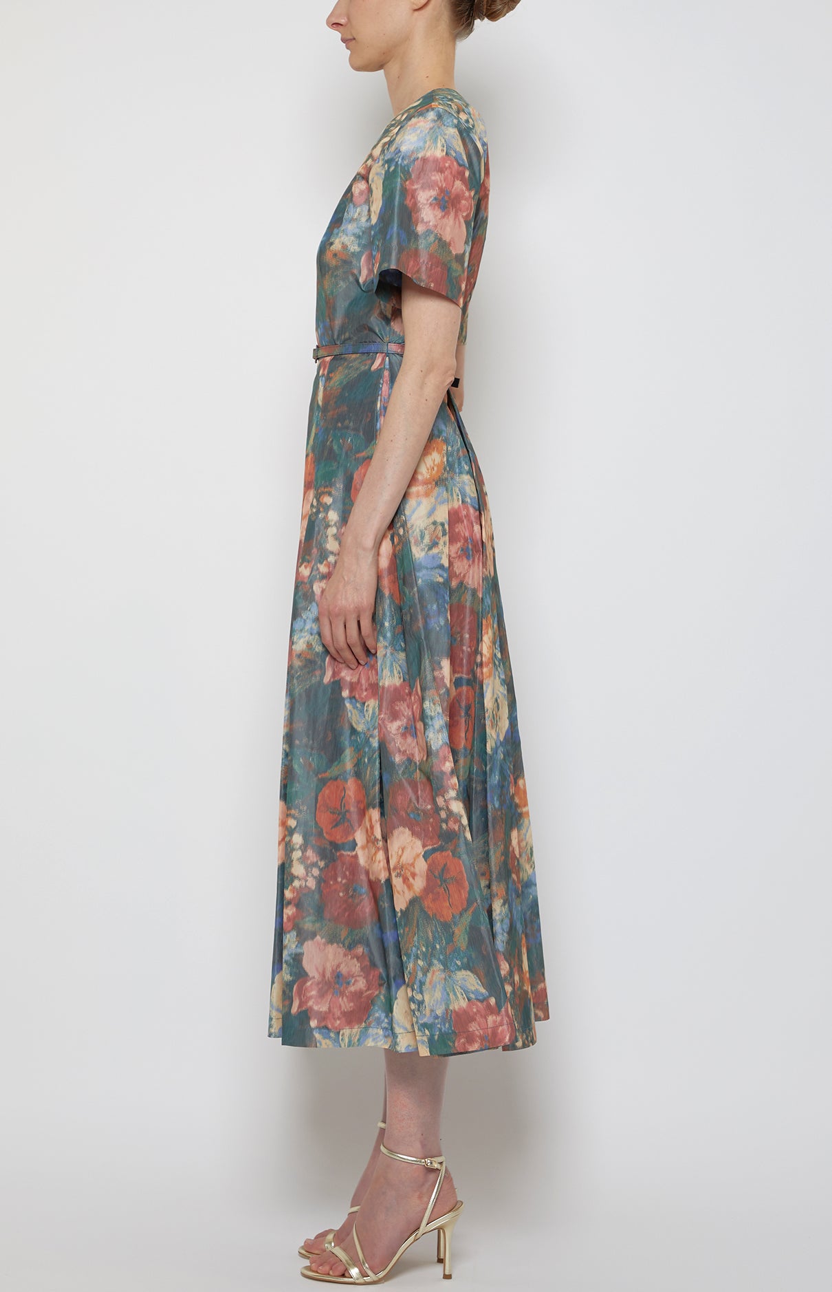 Prabal Gurung Short Sleeve Midi Cocktail Dress robe green