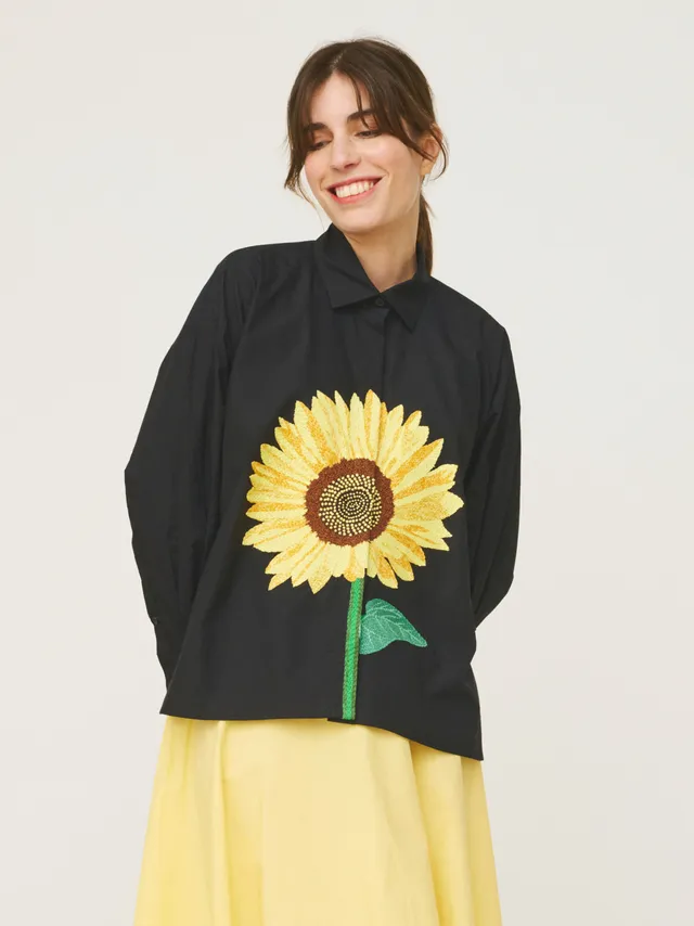Mii Greta Tournesol chemise femme brodée XS-XXXL