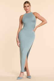 Oh Polly Dresses 7584 robe longue bleu pierre modal