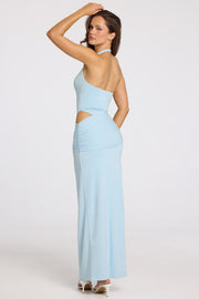 Oh Polly Maxi Robe Bleu Clair Décolleté Modal