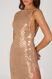 Oh Polly Embellished 16028 robe maxi or sequins