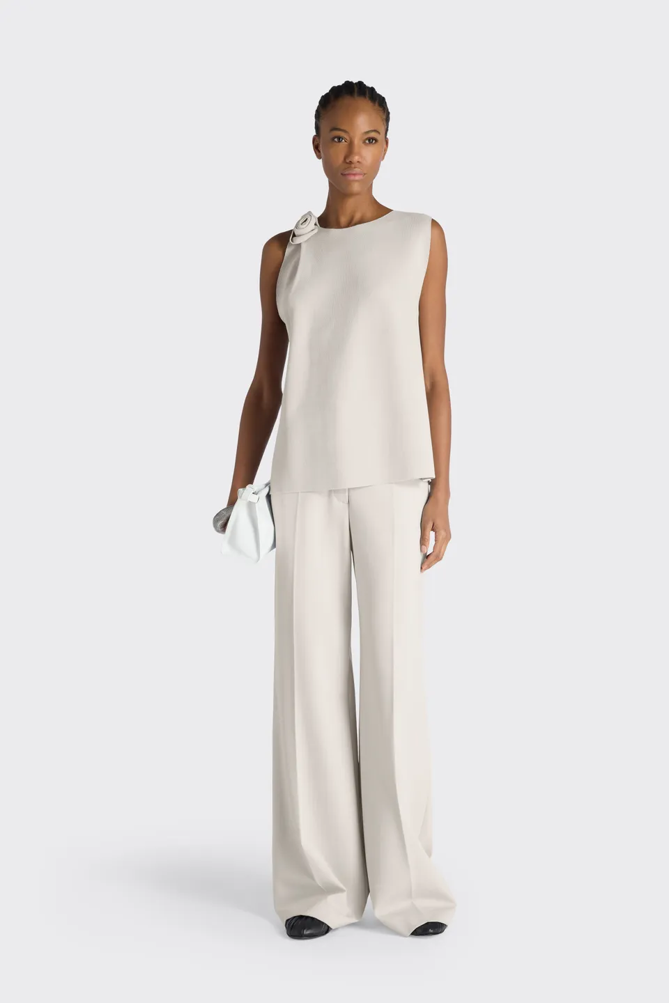 Liviana Conti Clizia top viscose rose appliquée brezza
