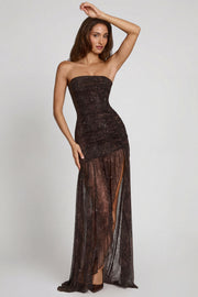 Oh Polly Ersilia 14504B robe maxi snake strass bandeau
