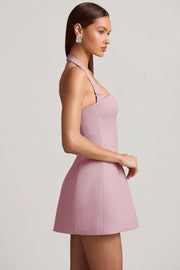 Oh Polly Odessa robe mini mauve rayée licou