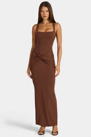 Oh Polly Elenna 16149 robe maxi cocoa modal