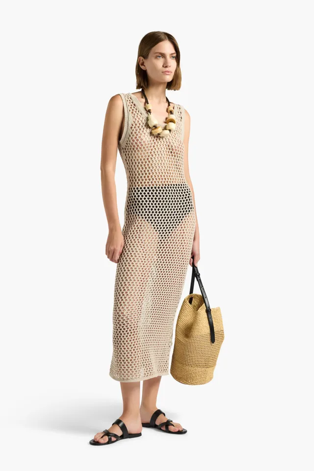 Liviana Conti Melisande L6SB23 robe midi coton natural