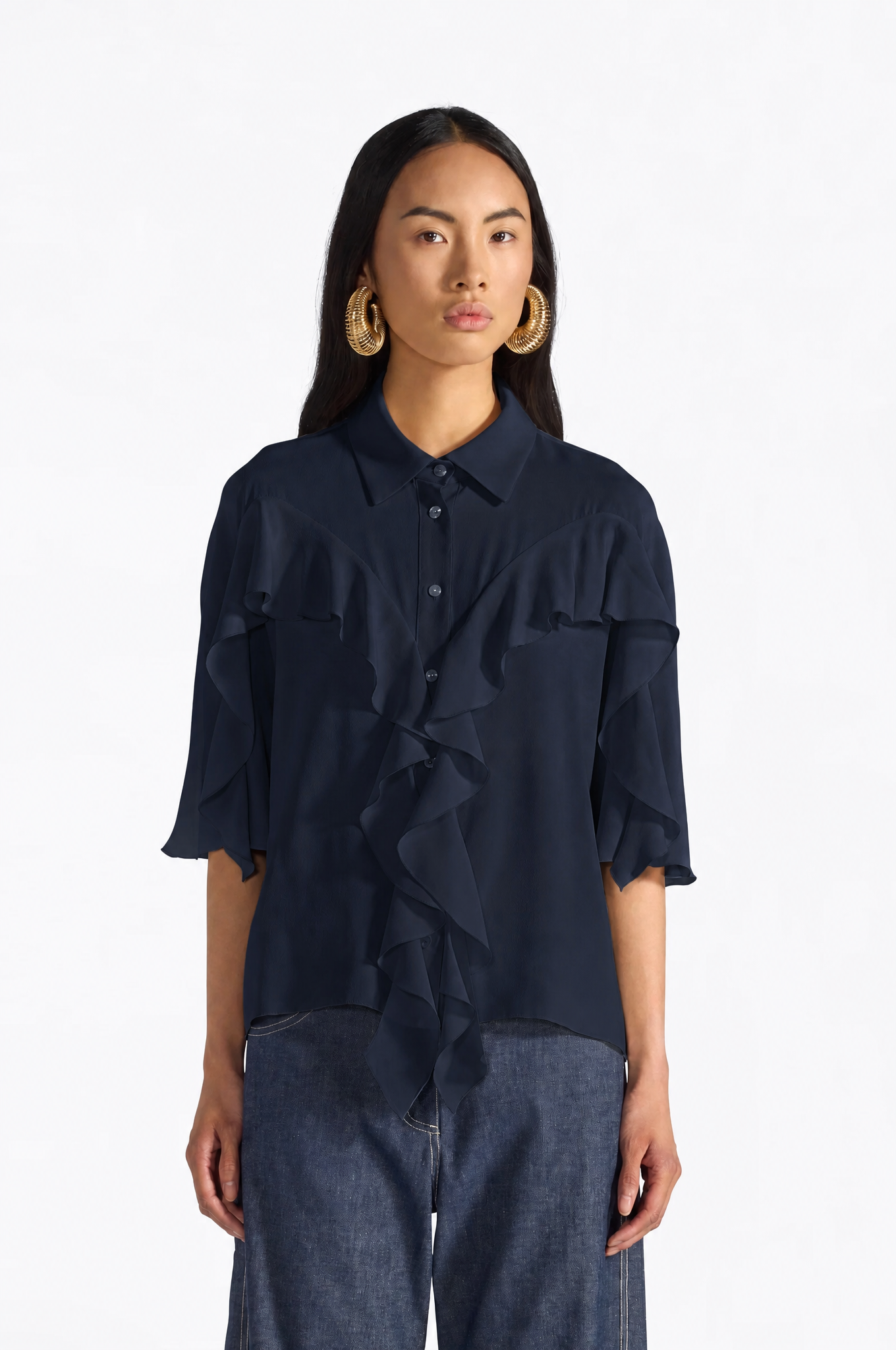 Liviana Conti Cheryl blouse Notte taille 42 acétate-soie