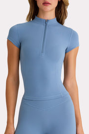 Bo+Tee Soft Active top sport marine col zippé