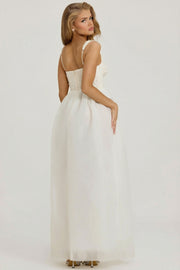 Oh Polly Delancey robe longue blanche perles corset