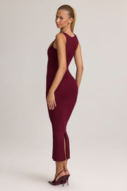 Oh Polly Ainslee 5617 robe midi bordeaux moulante modal