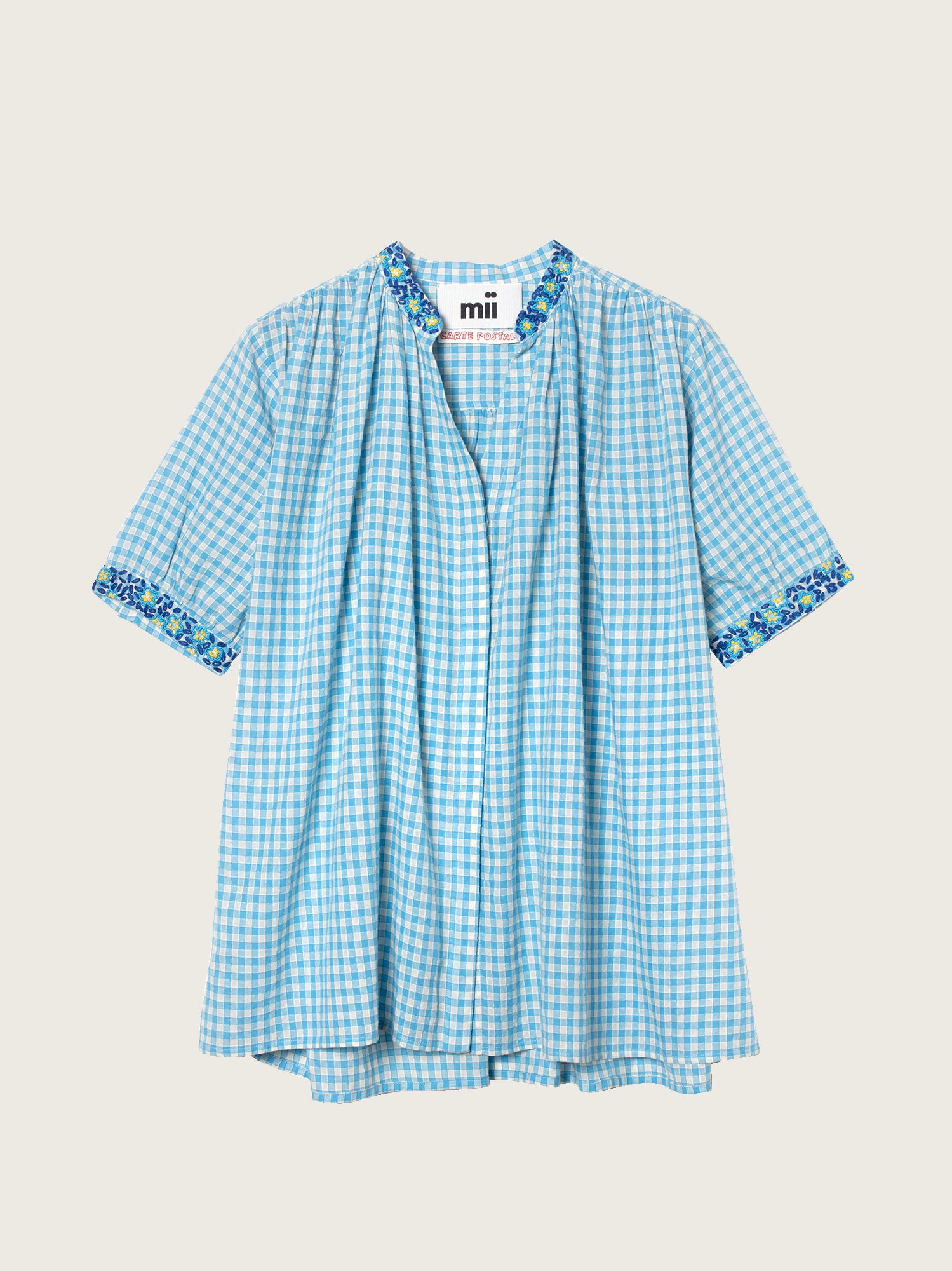 Mii carte postale blouse Artemis femme coton vichy