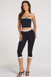Oh Polly Zorina 16433 legging capri noir modal dentelle