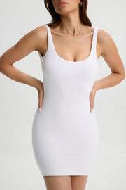 Oh Polly Evie robe mini moulante blanche dos nu