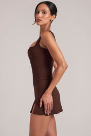 Oh Polly Tops haut marron chocolat col carré modal 16014