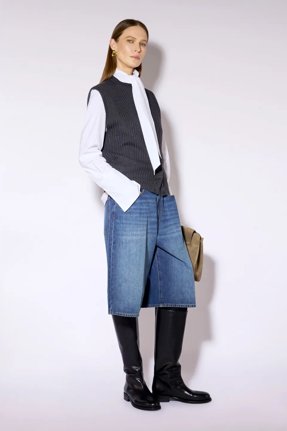 Liviana Conti Efron gilet laine mérinos anthracite M
