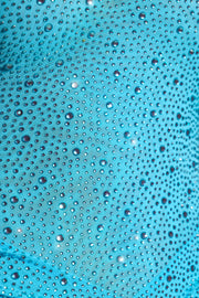 Oh Polly Zahira 9009 robe mini bleu aqua strass