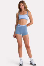 Oh Polly Bo+Tee short sport marine taille croisée stretch