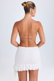 Oh Polly Misa 10174 robe mini blanche bandeau volants