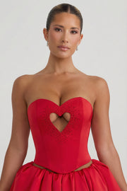 Oh Polly Amora 12729 Top Corset Rouge Strass