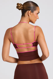 Oh Polly Tops 8008 caraco marron chocolat découpes