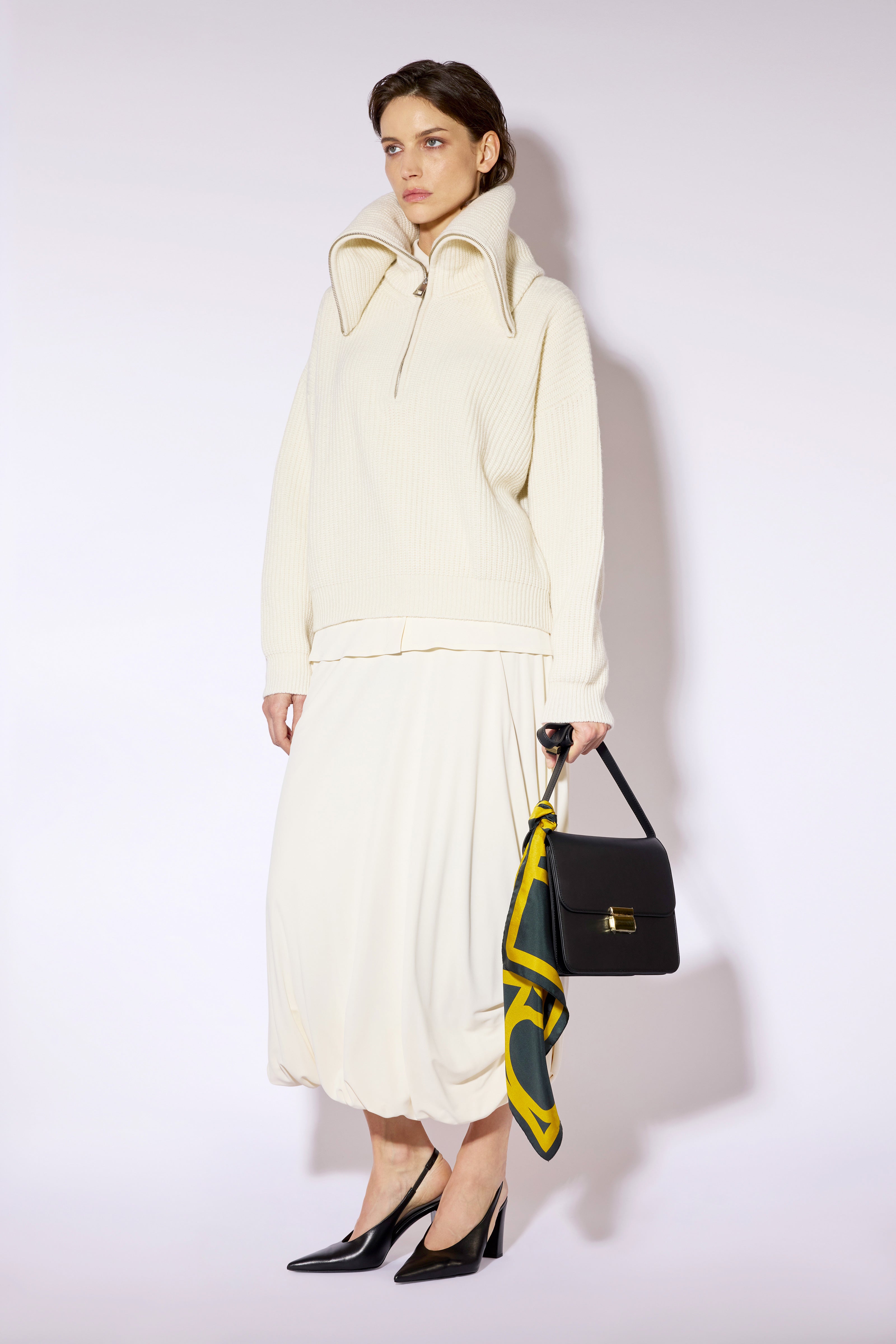 Liviana Conti Evadne pull femme pomice cachemire côtelé