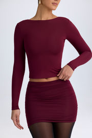 Oh Polly Elli top bordeaux col haut dos nu modal