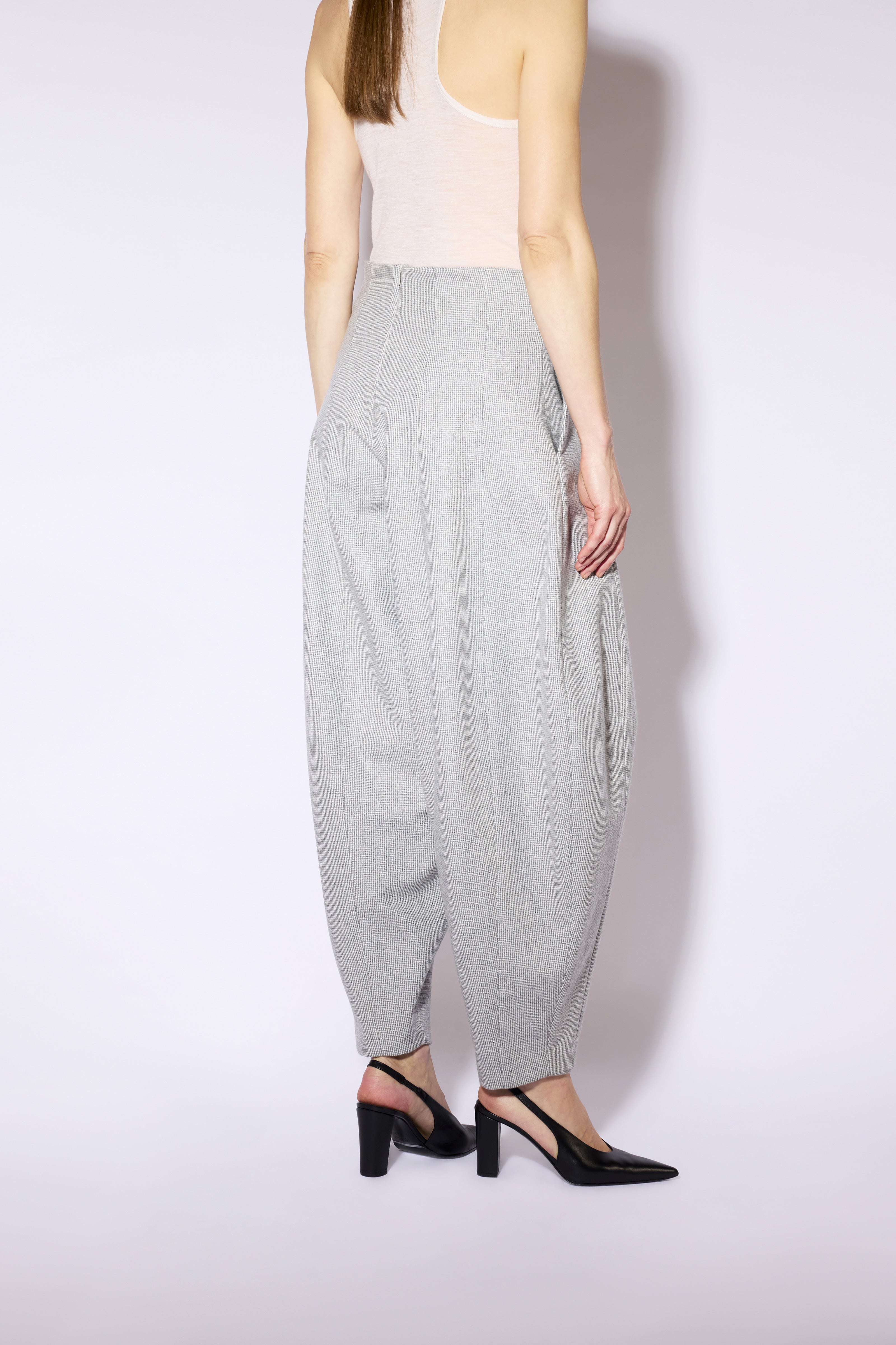 Liviana Conti Nathan pantalon taille haute microfantasia grigia