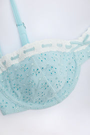 Oh Polly Swim haut bikini Ravello bleu clair broderie armatures